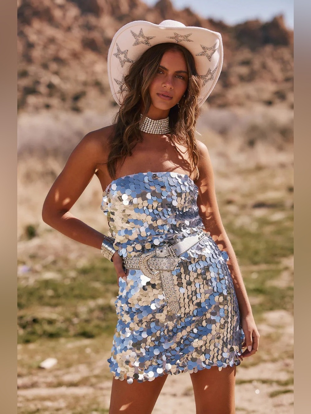 NWT 12th Tribe Pippa Disco Silver Sequin Mini Dress Party Festival Dance Date